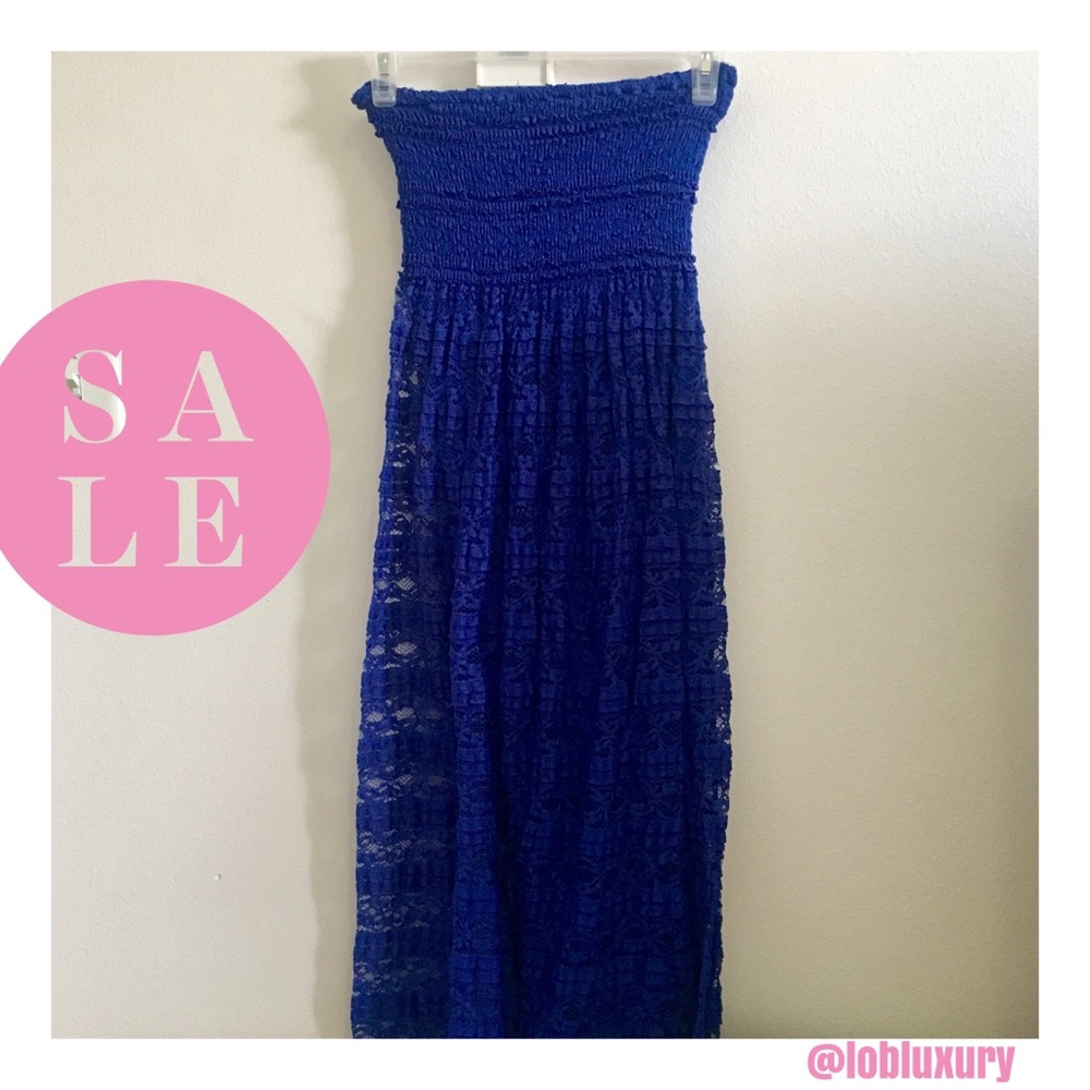 BLUE LONG LACE DRESS 💙💘